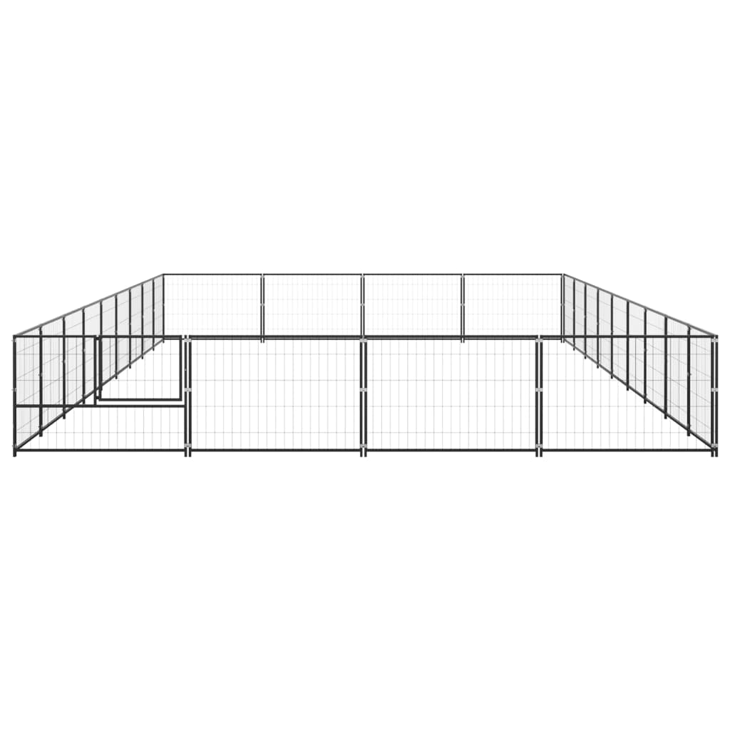 Vidaxl Dog Kennel 36 m² stål sort