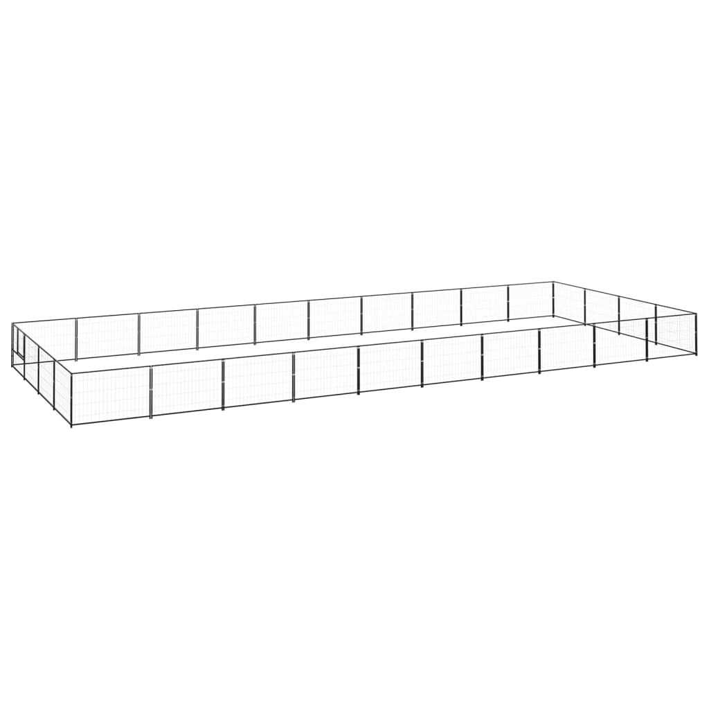Vidaxl Dog Kennel 40 M² Steel Black