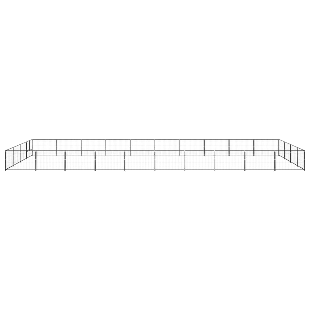 Vidaxl Dog Kennel 40 M² Steel Black