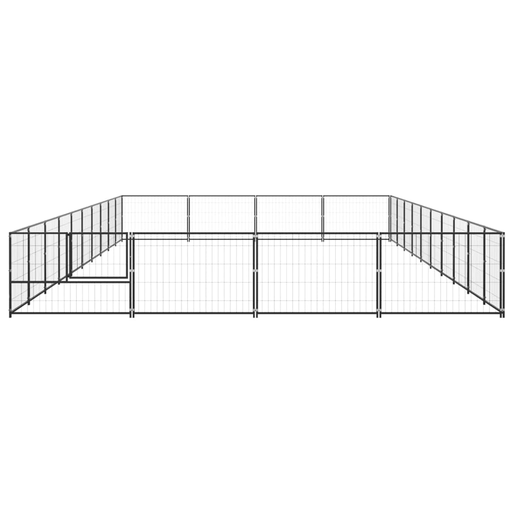 Vidaxl Dog Kennel 40 M² Steel Black