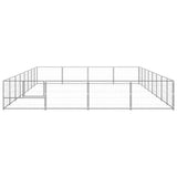 Vidaxl Dog Kennel 32 m² stål sølvfarvet