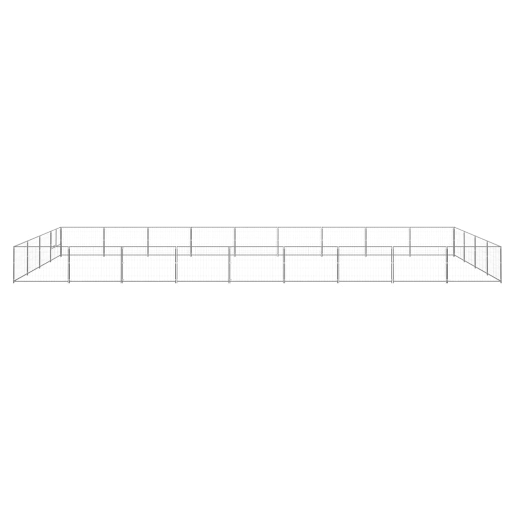 Vidaxl Dog Kennel 36 m² stål sølvfarvet