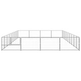 Vidaxl Dog Kennel 36 m² stål sølvfarvet