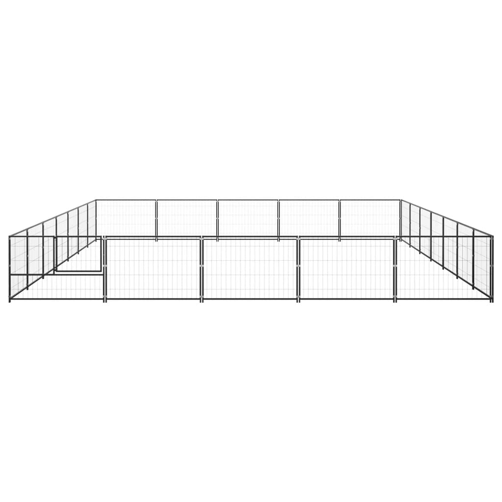 Vidaxl Dog Kennel 35 m² stål sort