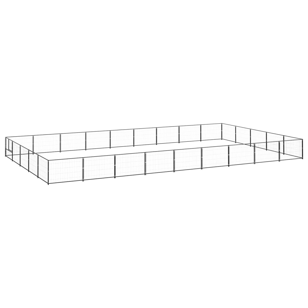 Vidaxl Dog Kennel 45 M² Steel Black