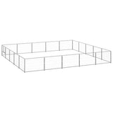 Vidaxl Dog Kennel 25 m² stål sølvfarvet