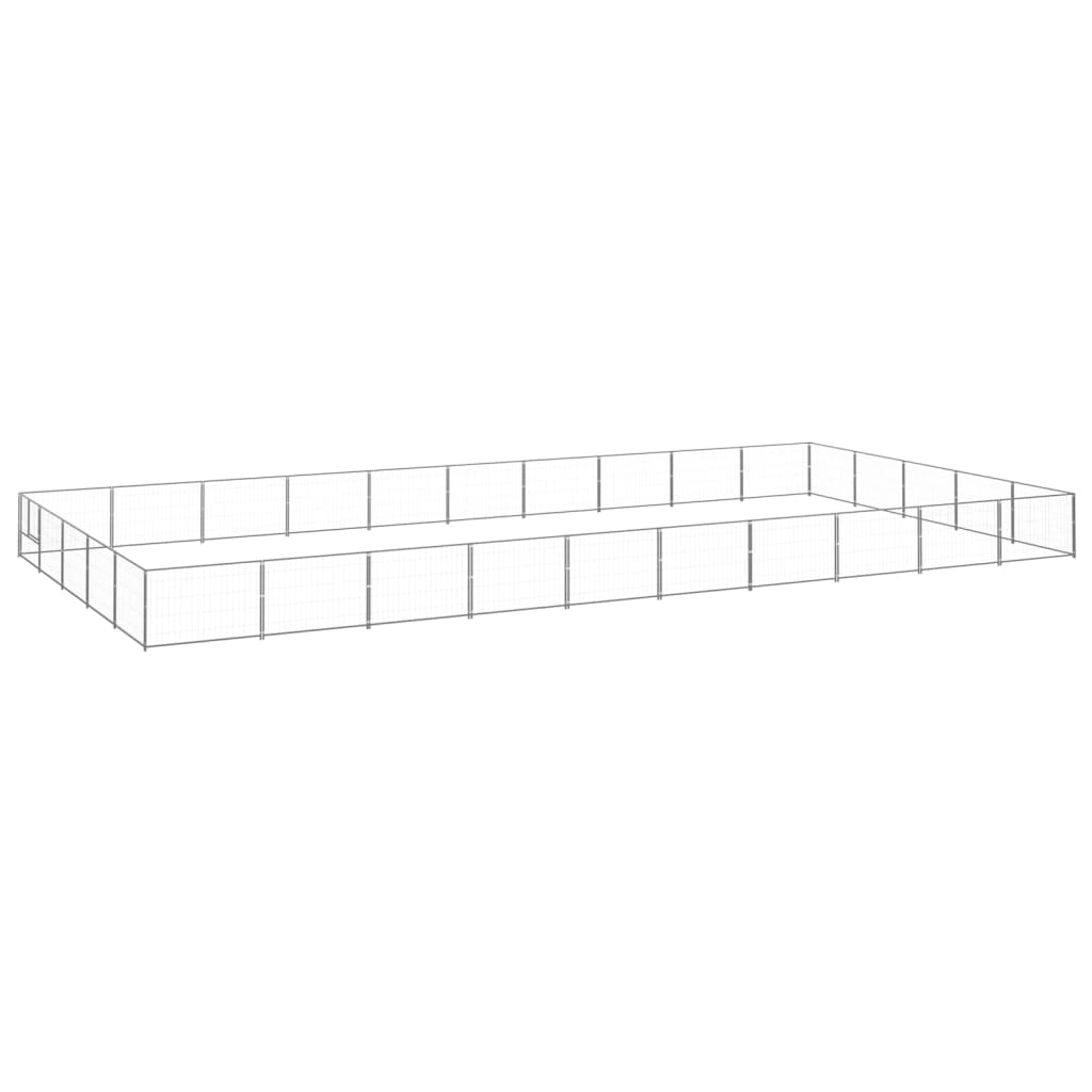 Vidaxl Dog Kennel 50 m² stål sølvfarvet