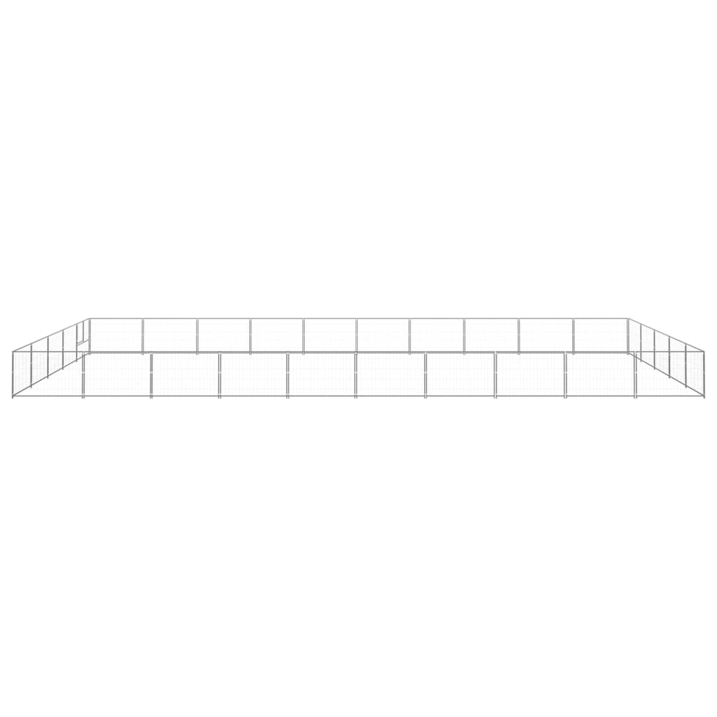 Vidaxl Dog Kennel 50 m² stål sølvfarvet