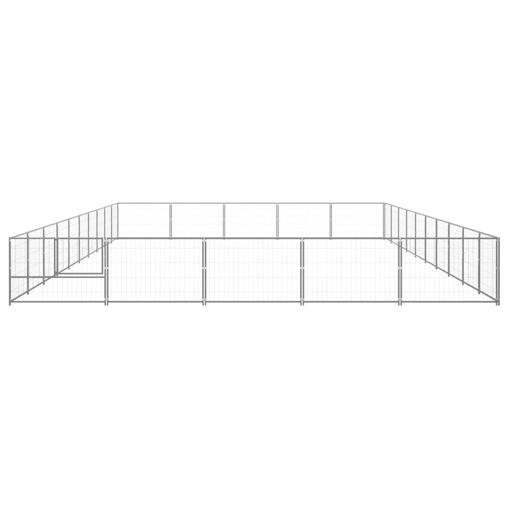 Vidaxl Dog Kennel 50 m² stål sølvfarvet