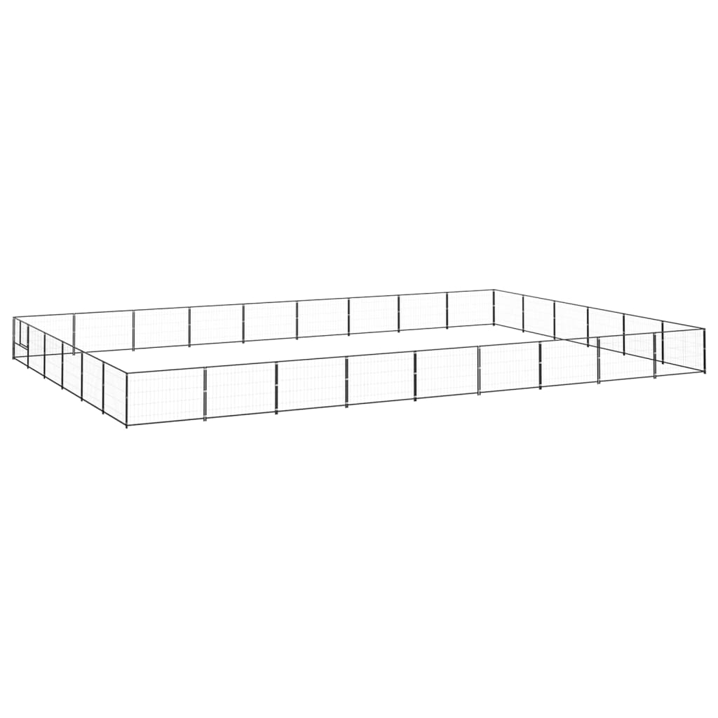 Vidaxl Dog Kennel 54 m² stål sort