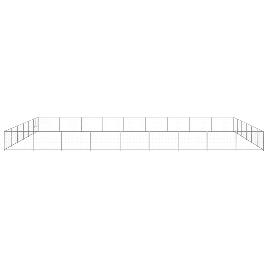Vidaxl Dog Kennel 54 m² stål sølvfarvet