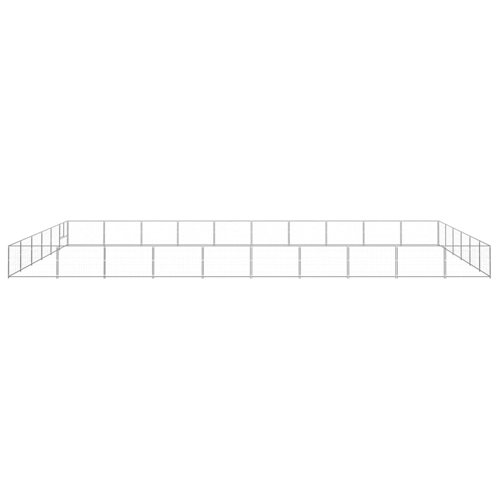 Vidaxl Dog Kennel 60 m² stål sølvfarvet