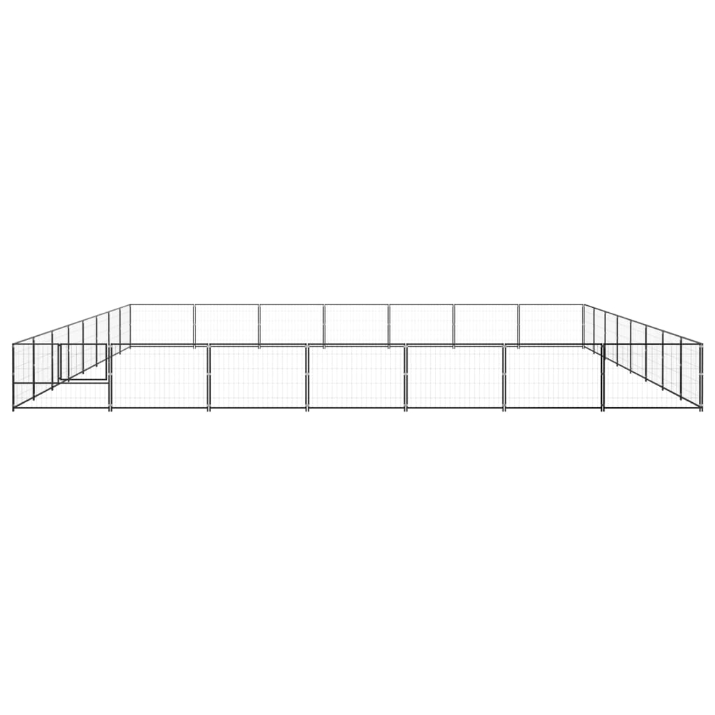 Vidaxl Dog Kennel 56 m² stål sort