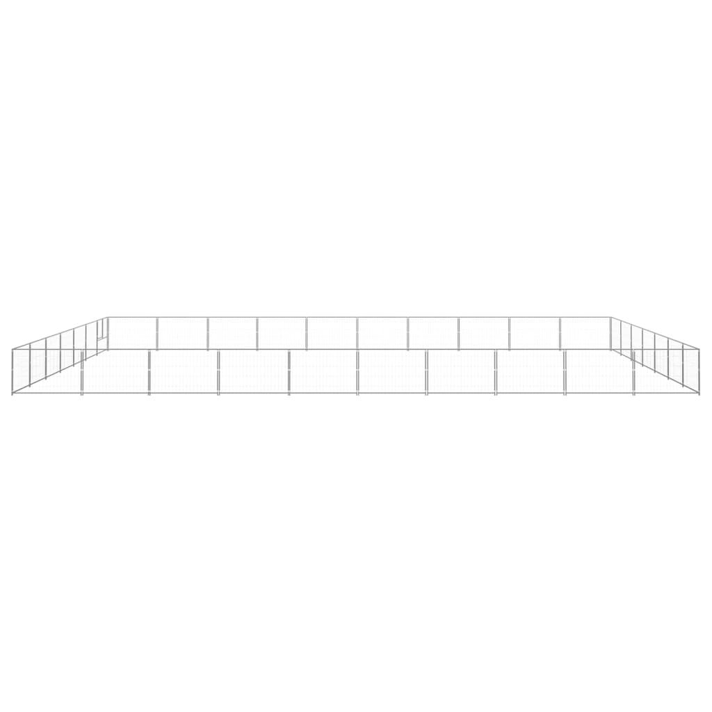 Vidaxl Dog Kennel 70 m² stål sølvfarvet