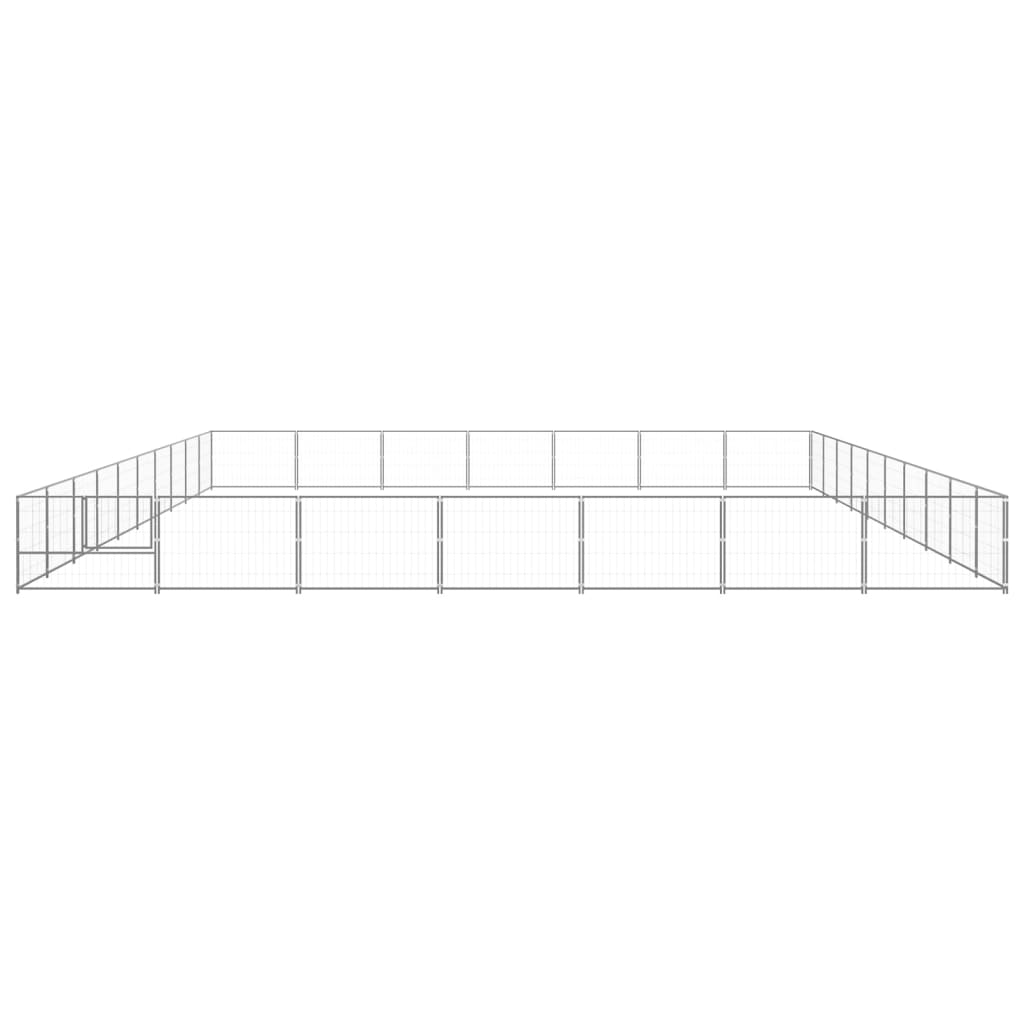 Vidaxl Dog Kennel 70 m² stål sølvfarvet