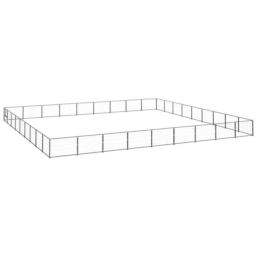Vidaxl Dog Kennel 81 M² Steel Black