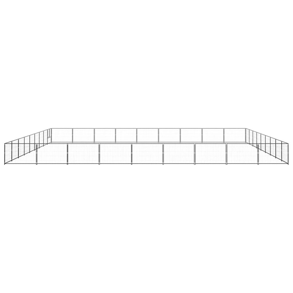 Vidaxl Dog Kennel 81 M² Steel Black