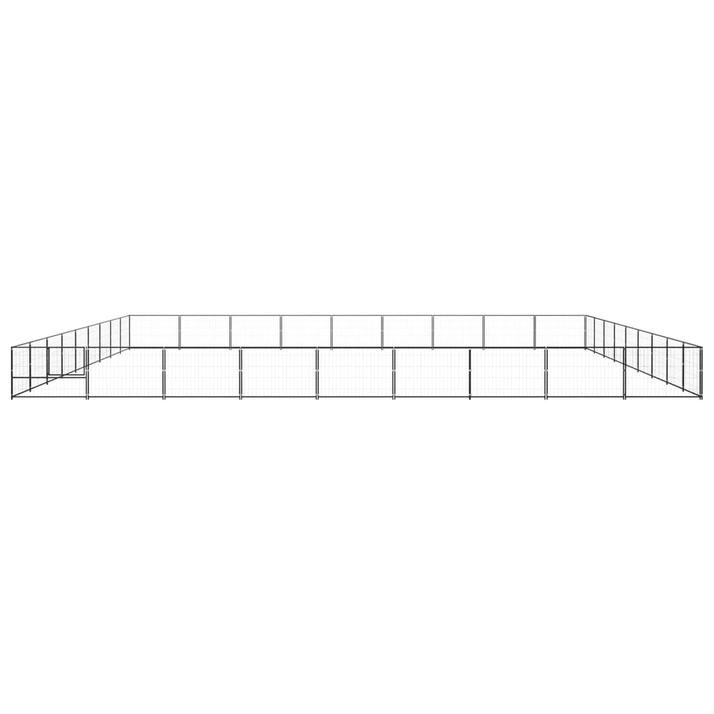 Vidaxl Dog Kennel 81 M² Steel Black