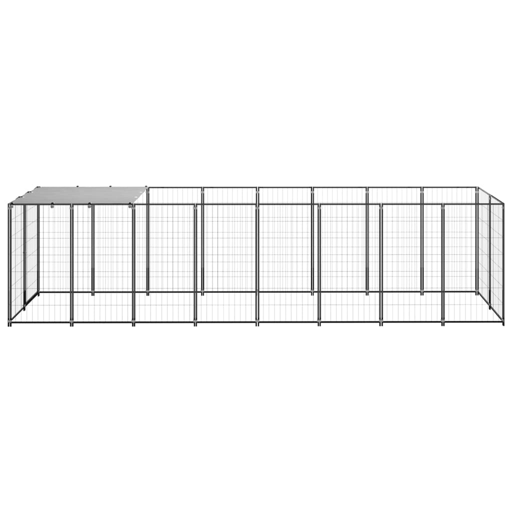 Vidaxl Dog Kennel 4.84 M² Steel Black