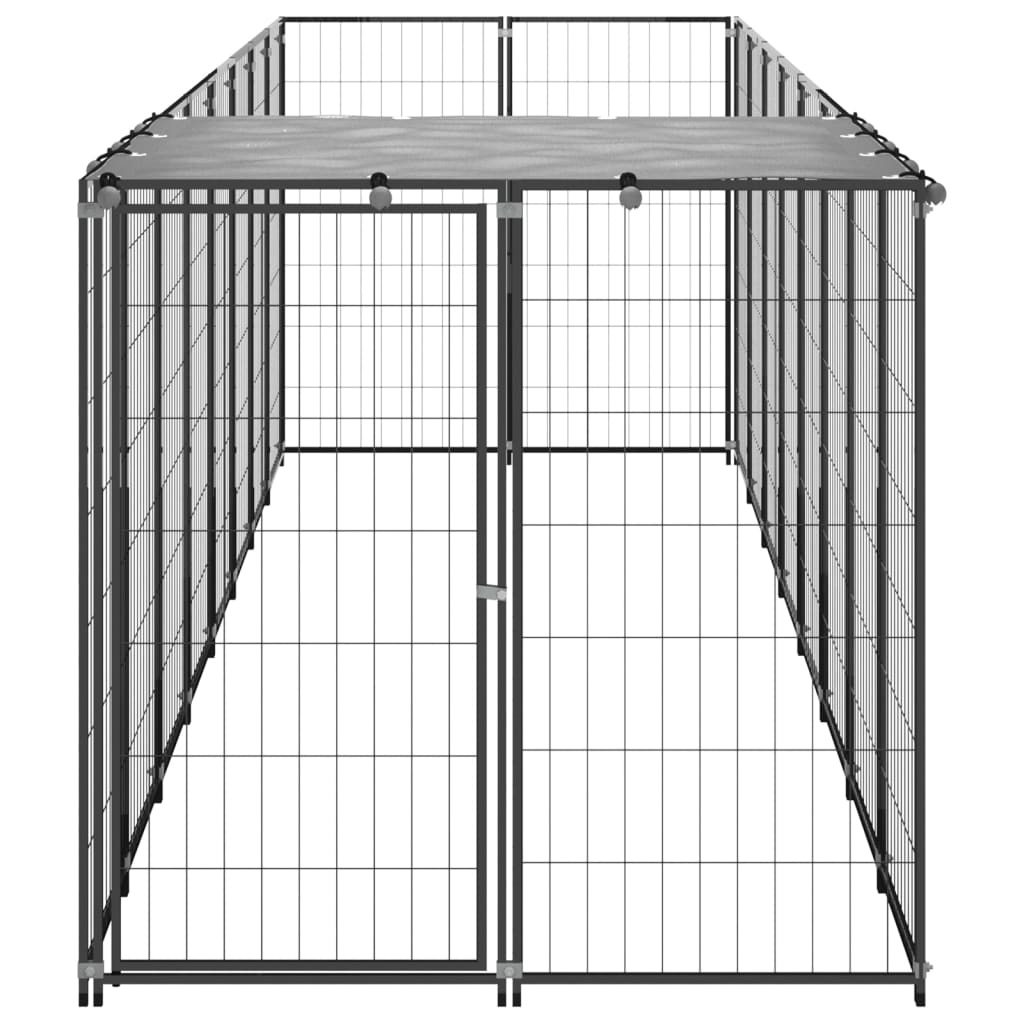 Vidaxl Dog Kennel 4.84 M² Steel Black