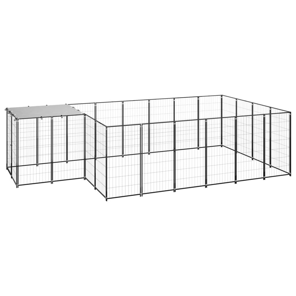 Vidaxl Dog Kennel 8,47 m² stål sort