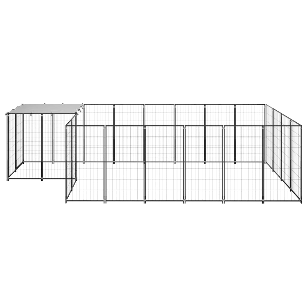 Vidaxl Dog Kennel 8,47 m² stål sort