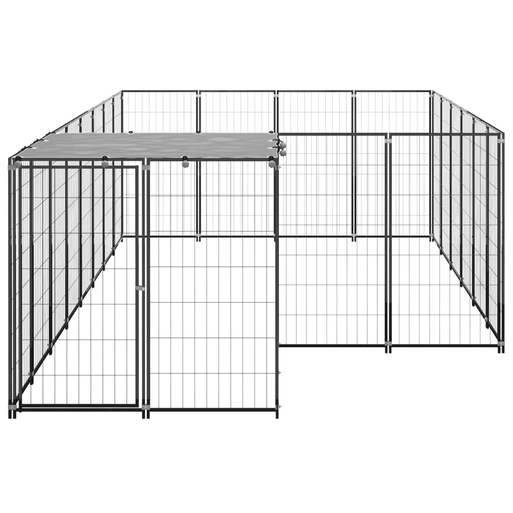 Vidaxl Dog Kennel 8,47 m² stål sort