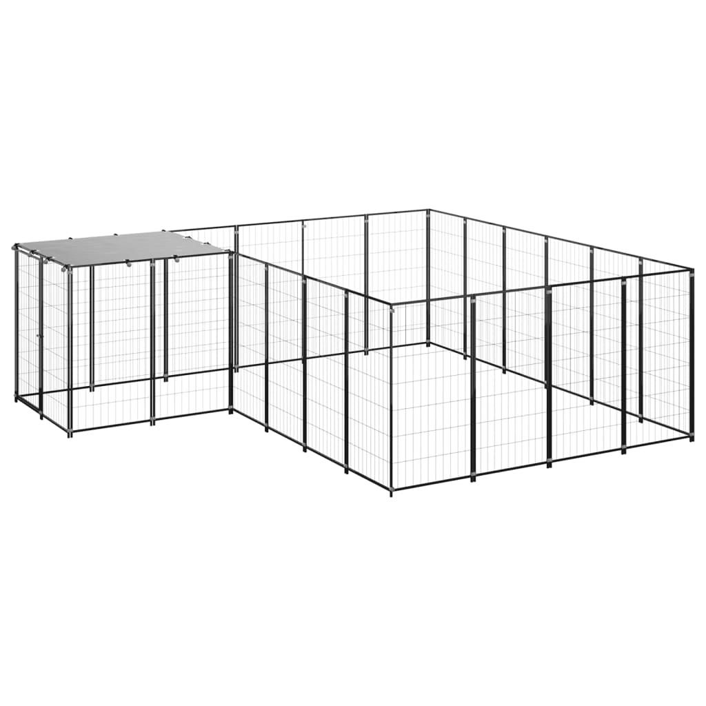 Vidaxl Dog Kennel 8,47 m² stål sort