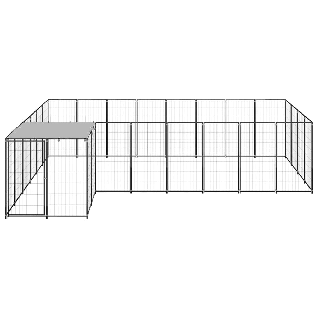 Vidaxl Dog Kennel 10,89 m² stål sort