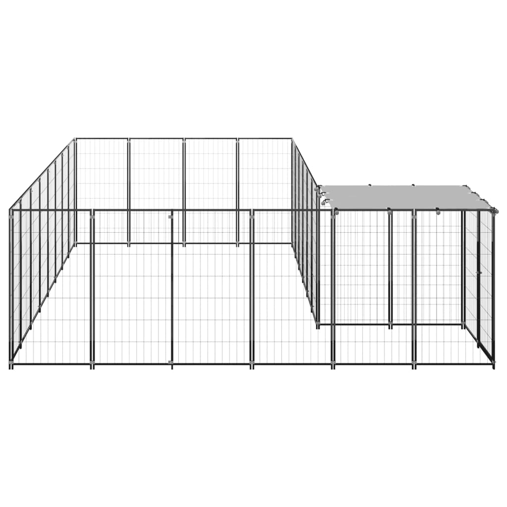 Vidaxl Dog Kennel 10,89 m² stål sort