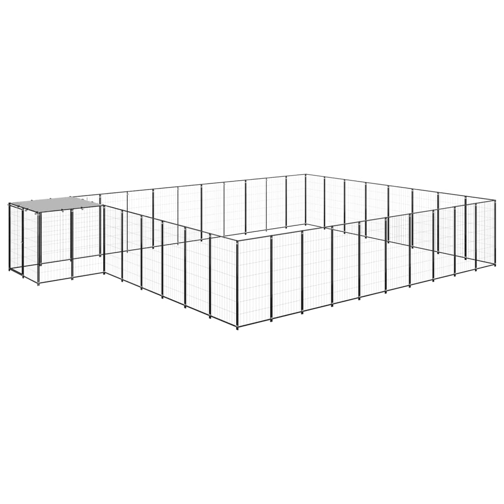 Vidaxl Dog Kennel 25,41 m² stål sort
