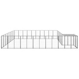 Vidaxl Dog Kennel 25,41 m² stål sort