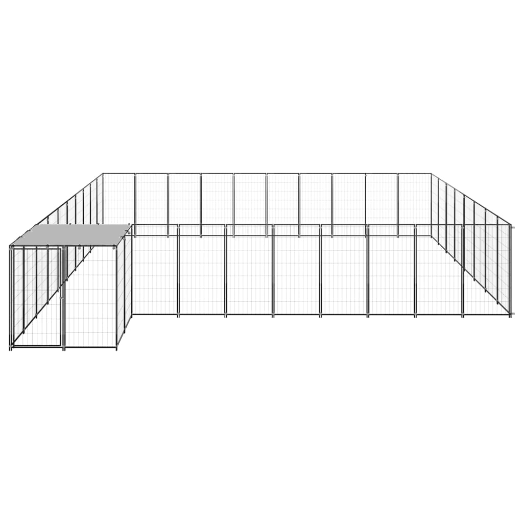 Vidaxl Dog Kennel 25,41 m² stål sort