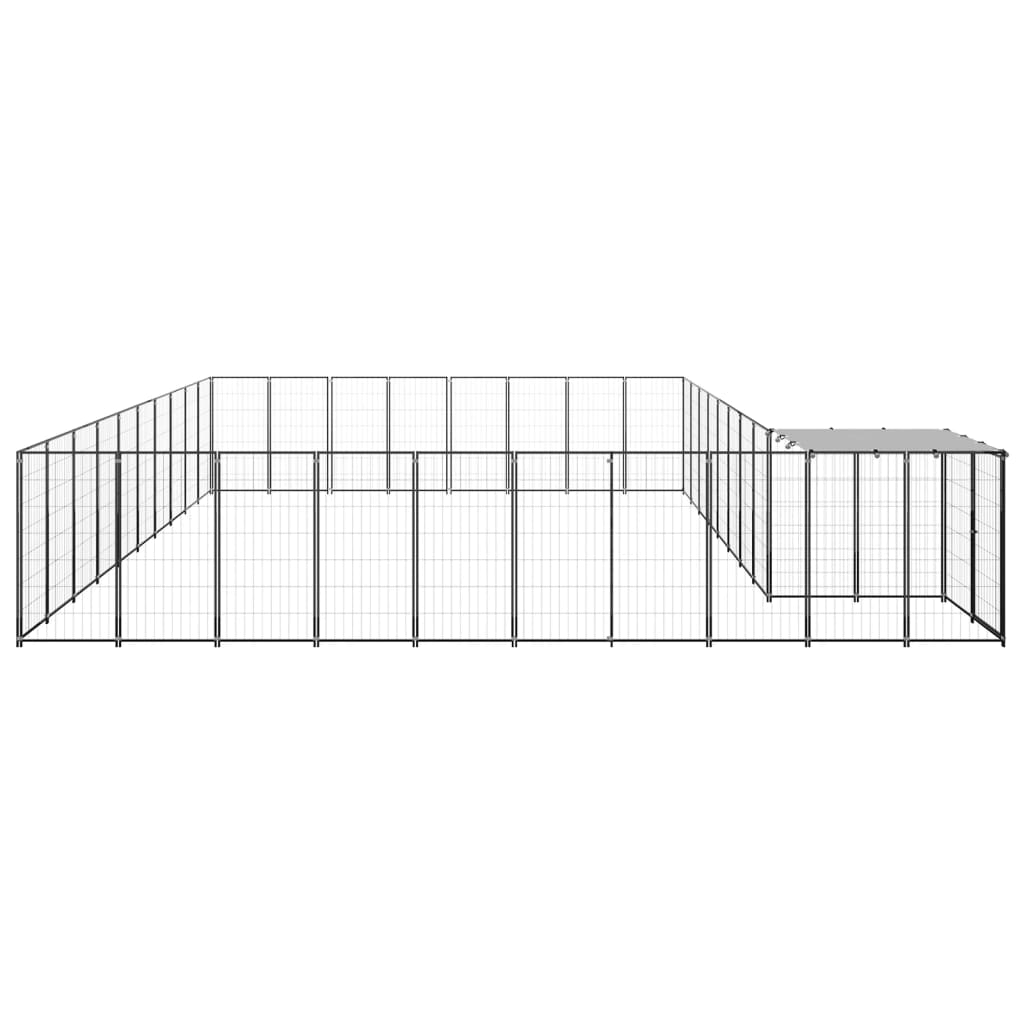 Vidaxl Dog Kennel 25,41 m² stål sort