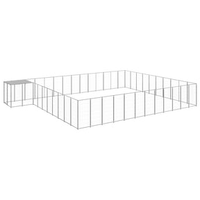Vidaxl Dog Kennel 37,51 m² stål sølvfarvet