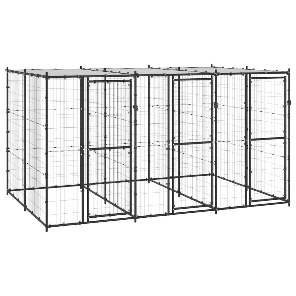 Vidaxl Dog Kennel med tag 7,26 m² stål