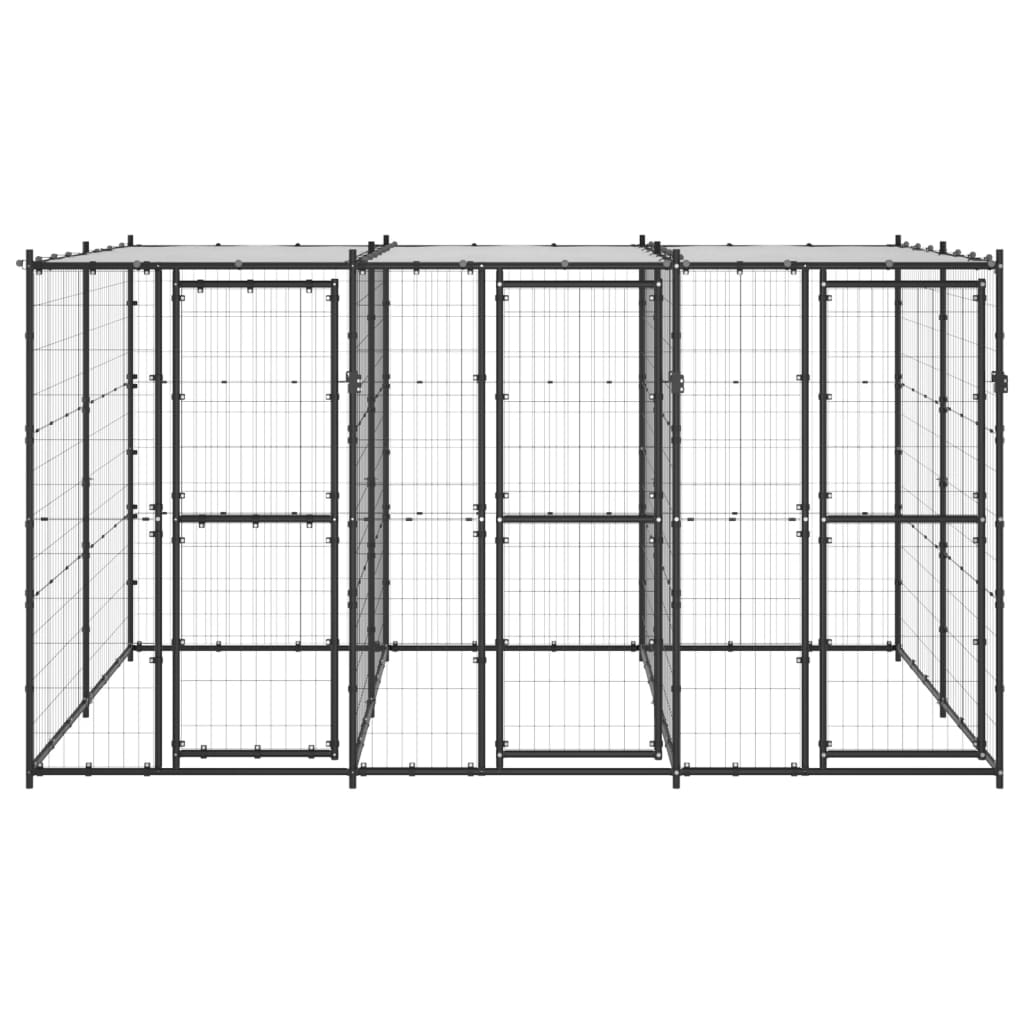 Vidaxl Dog Kennel med tag 7,26 m² stål