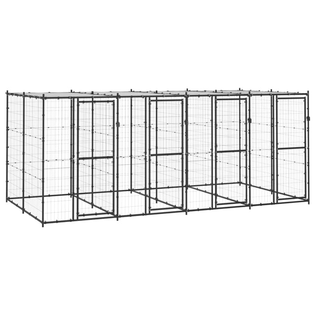 Vidaxl Dog Kennel med tag 9,68 m² stål
