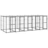 Vidaxl Dog Kennel med tag 12,1 m² stål
