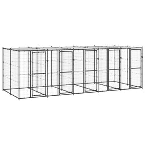 Vidaxl Dog Kennel med tag 12,1 m² stål