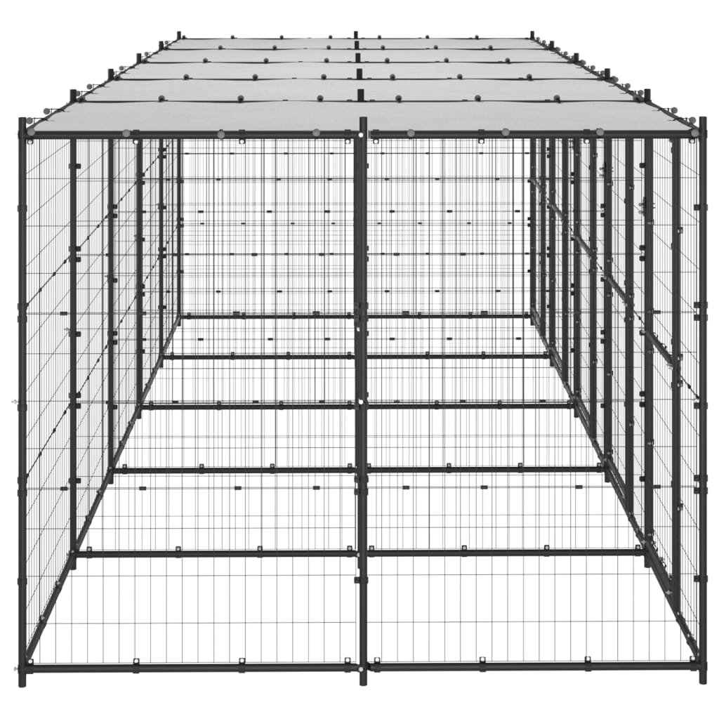 Vidaxl Dog Kennel med tag 12,1 m² stål
