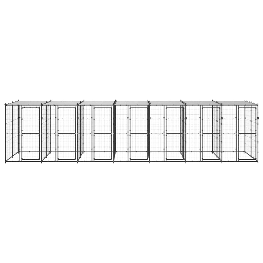 Vidaxl Dog Kennel med tag 16,94 m² stål