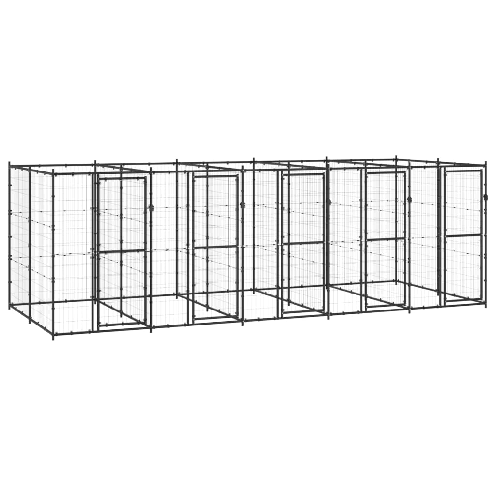 Vidaxl Dog Kennel 12,1 m² stål