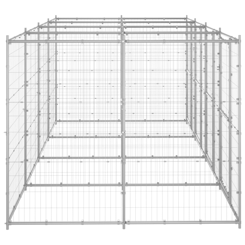 Vidaxl Dog Kennel 9,68 m² Galvaniseret stål