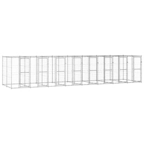 Vidaxl Dog Kennel 19,36 m² Galvaniseret stål