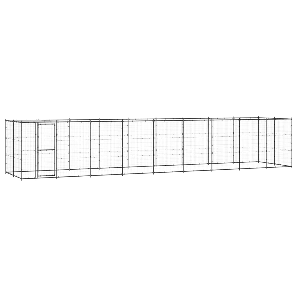 Vidaxl Dog Kennel med tag 21,78 m² stål