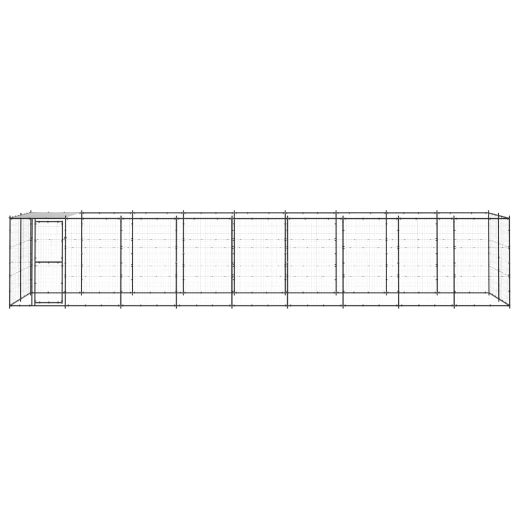 Vidaxl Dog Kennel med tag 21,78 m² stål