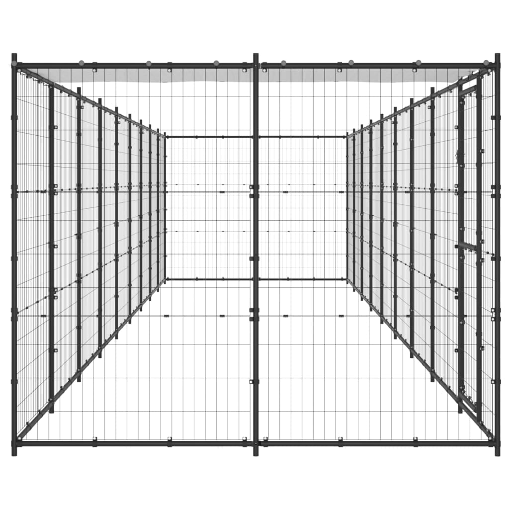 Vidaxl Dog Kennel med tag 21,78 m² stål