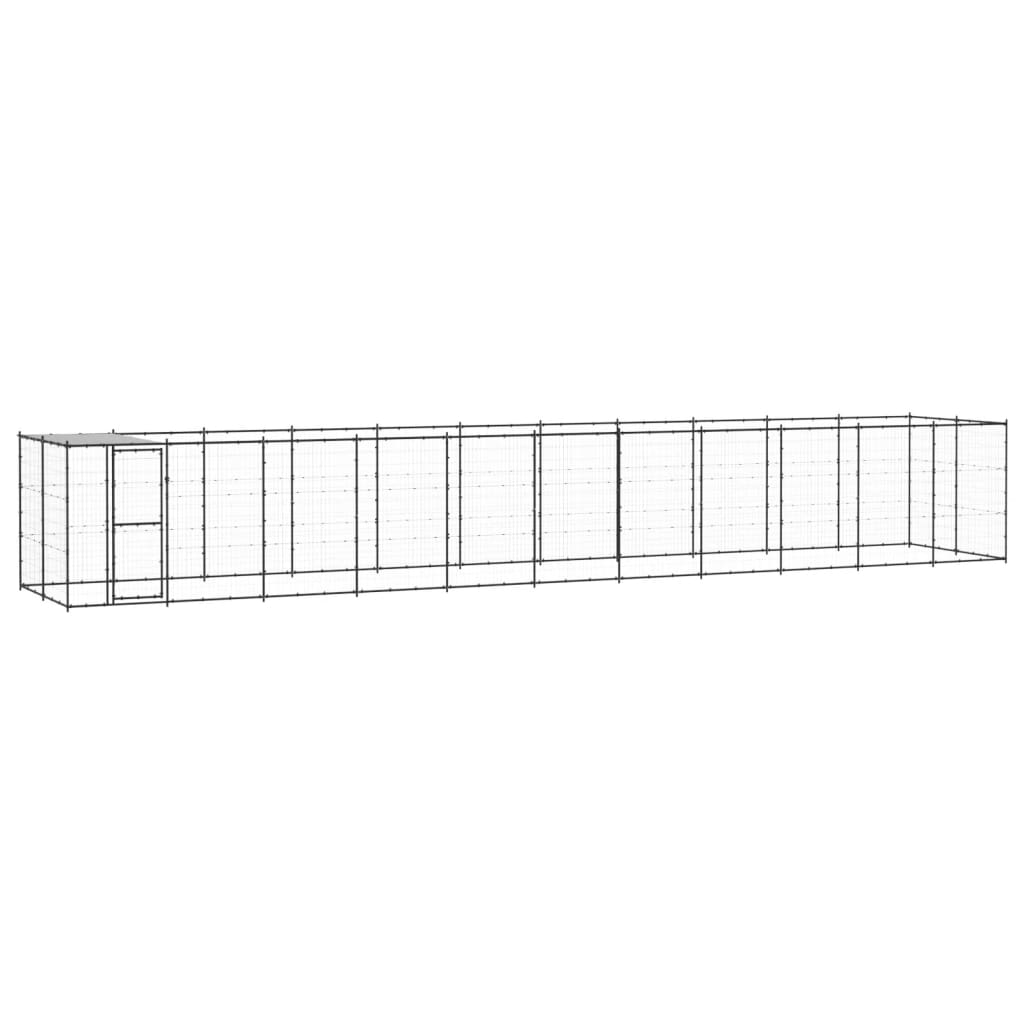 Vidaxl Dog Kennel med tag 26,62 m² stål