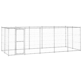 Vidaxl Dog Kennel med tag 12,1 m² galvaniseret stål
